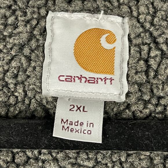 Carhartt Vest Mens 2XL Black Sherpa Lined Duck Canvas V26 Workwear Rugged - Picture 4 of 14